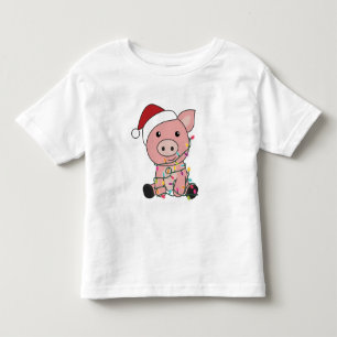 Schwein Weihnachtsschnee Wintertiere Schweine Kleinkind T-shirt