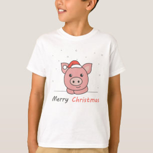 Schwein Weihnachtsschnee Wintertiere Schweine T-Shirt