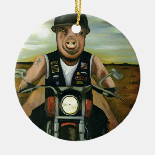 Schwein wild keramikornament (Vorne)