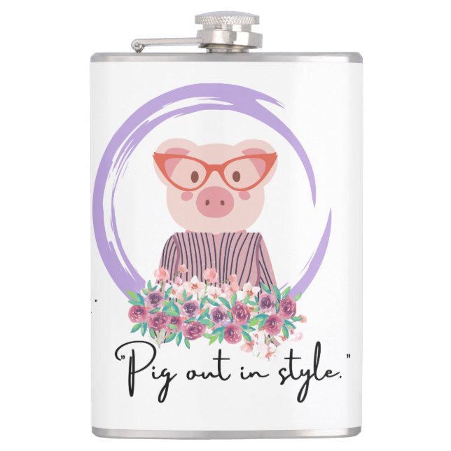 Schwein-Zitat Flachmann (Vorderseite)