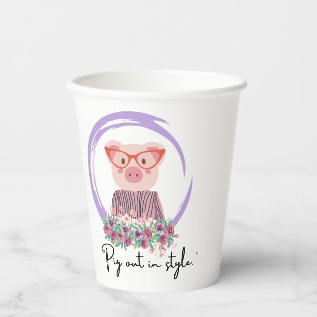 Schwein-Zitat Pappbecher (Vorderseite)