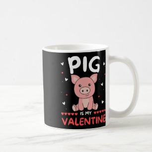 Schwein zum Valentinstag Niedliche Tiere Schwein i Kaffeetasse