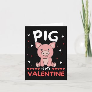 Schwein zum Valentinstag Niedliche Tiere Schwein i Karte