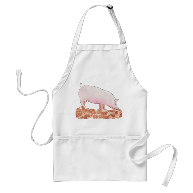 Schwein zur Illustration Funny Quirky Farm Animal Schürze (Vorne)
