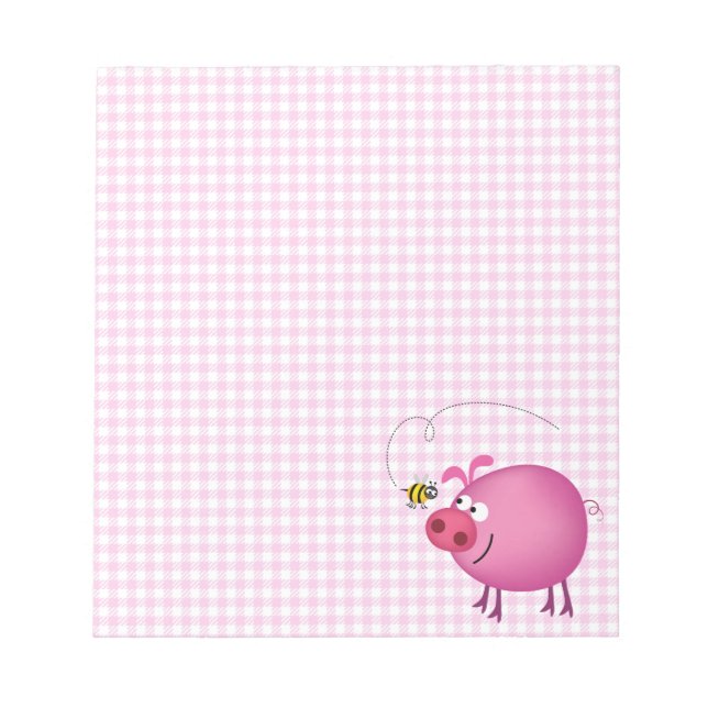 Schweinchen & Biene Notizblock (Vorderseite)