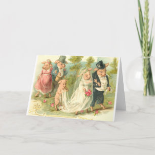Schweinchen-Hochzeit Karte