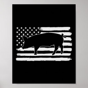 Schweine 4. Juli US-Flagge USA Amerika Poster