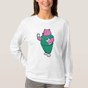 Schweine als Krankenschwester mit Arzneimittel T-Shirt