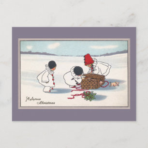 Schweine auf dem Lam Vintage Weihnachten