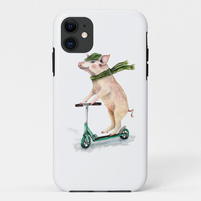 Schweine auf einem Roller Case-Mate iPhone Hülle (Rückseite)