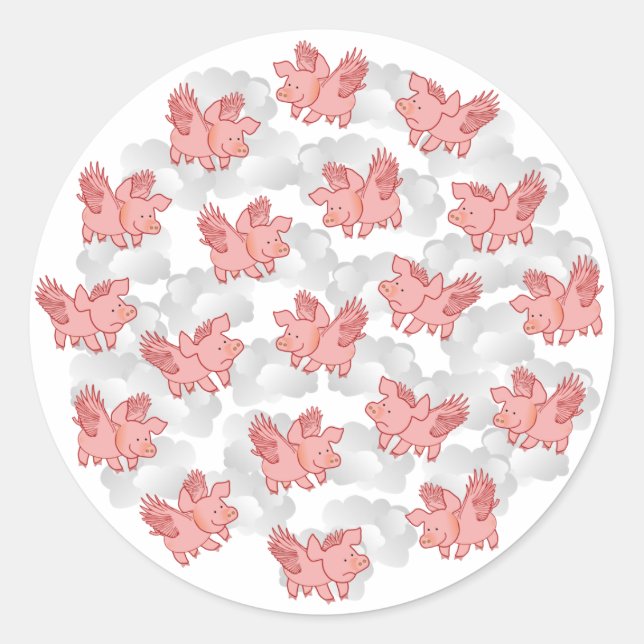 Schweine-Aufkleber Runder Aufkleber (Vorderseite)