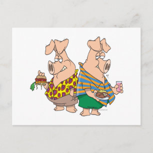 Schweine aus lustigen Cartoon Postkarte
