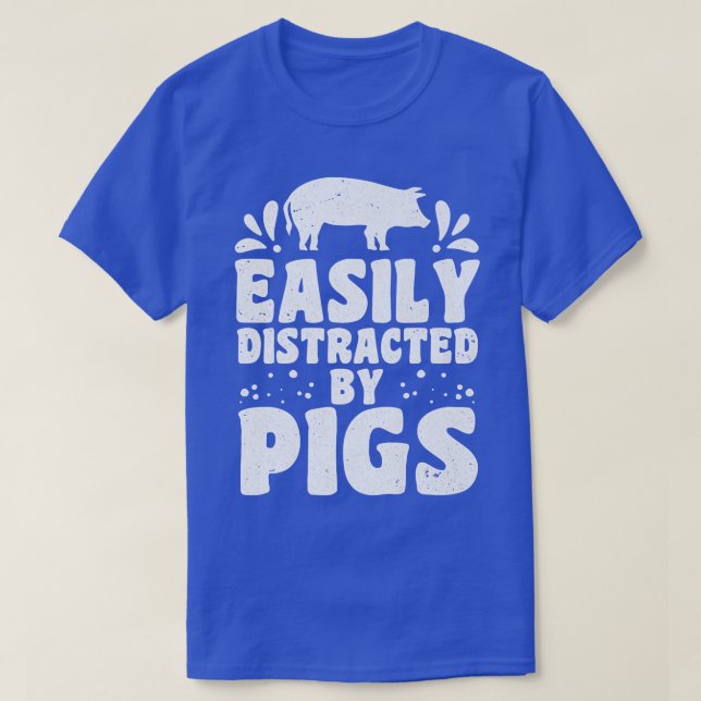 Schweine-Bauer-Liebhaber leicht abgelenkt T-Shirt (Design vorne)