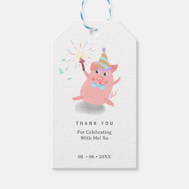 Schweine Bauernhoftiere Schwein Stall Geschenkanhänger (Vorderseite)