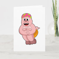 Schweine beim Springen ins Wasser