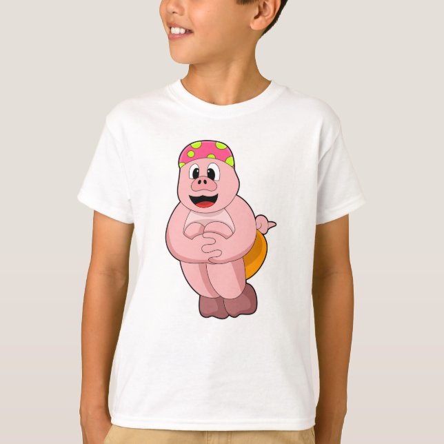 Schweine beim Springen ins Wasser T-Shirt (Vorderseite)