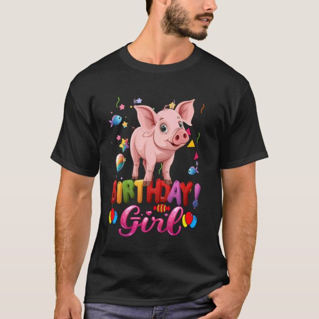 Schweine Birthday Princess Girl's My Birthday Pig  T-Shirt (Vorderseite)
