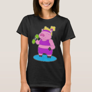 Schweine-Bodybuilder Hantel Bodybuilding T-Shirt