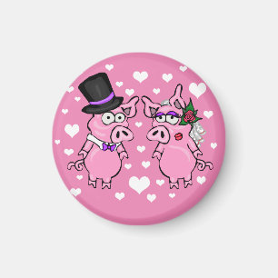 Schweine-Braut-und Bräutigam-Kühlschrankmagnet Magnet