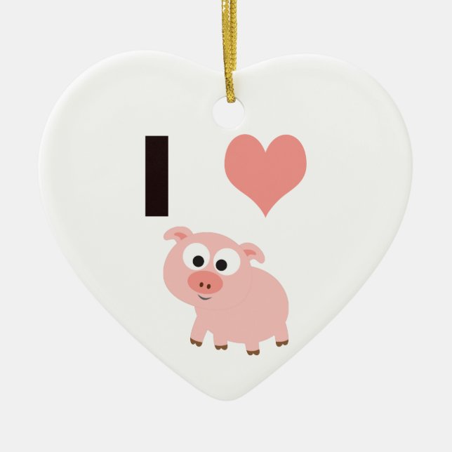 Schweine des Herzens I Keramik Ornament (Vorne)