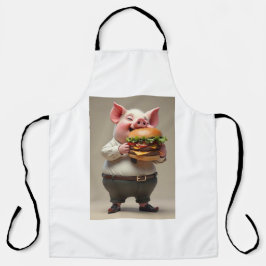 Schweine essen eine Burger-Schürze Schürze