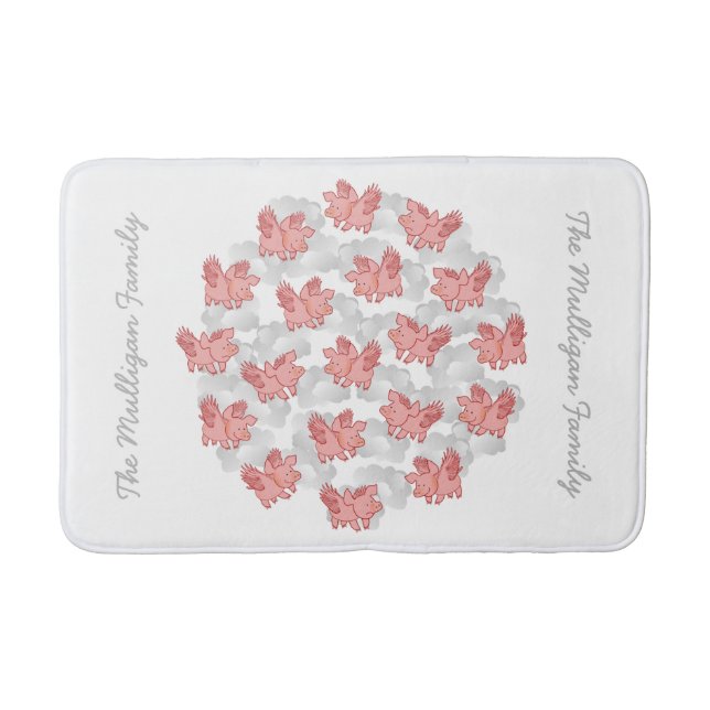 Schweine fliegen kundenspezifische Badmatten Badematte (Vorderseite)