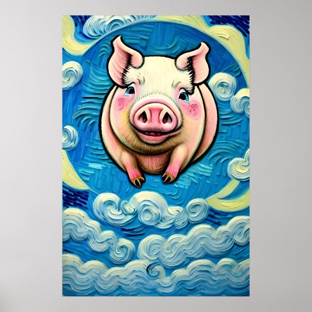 Schweine fliegen poster (Vorne)
