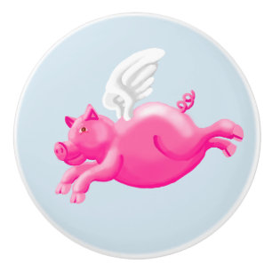 Schweine fliegen Version zwei Keramikknauf