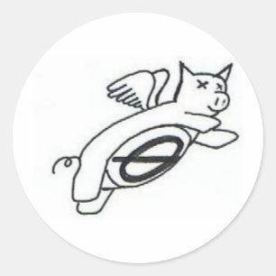 Schweine Fliegenheber Runder Aufkleber