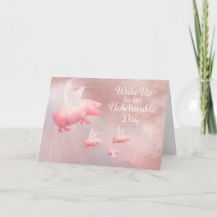 Schweine Fly-an-Unglaubliche Tageskarte Karte