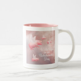 Schweine Fly-an-Unglaublicher Tag Zwei-Tonen-Kaffe Zweifarbige Tasse
