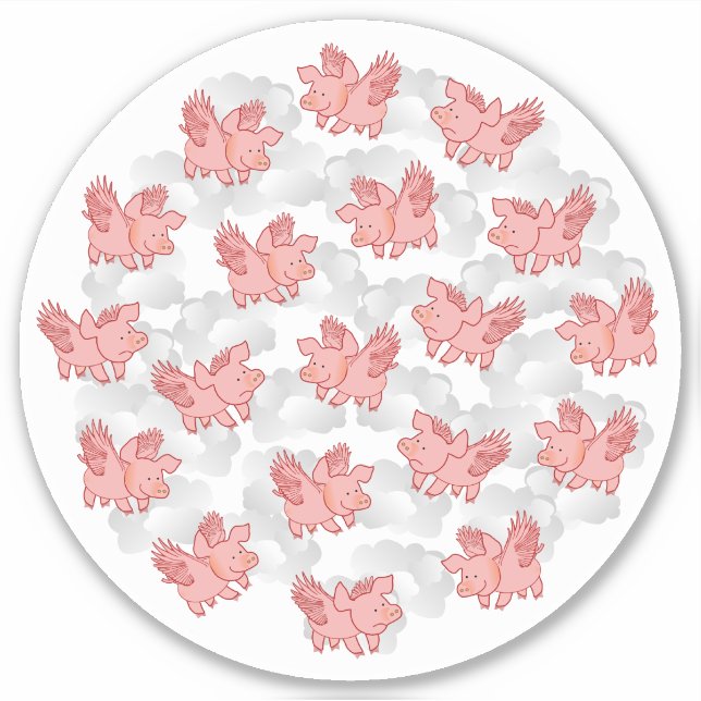 Schweine Fly Aufkleber (Vorderseite)