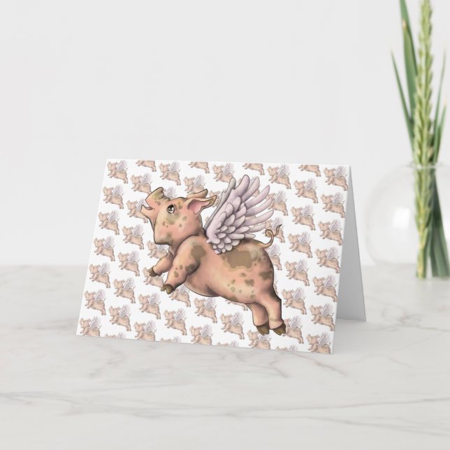 Schweine Fly Karte (Vorderseite)