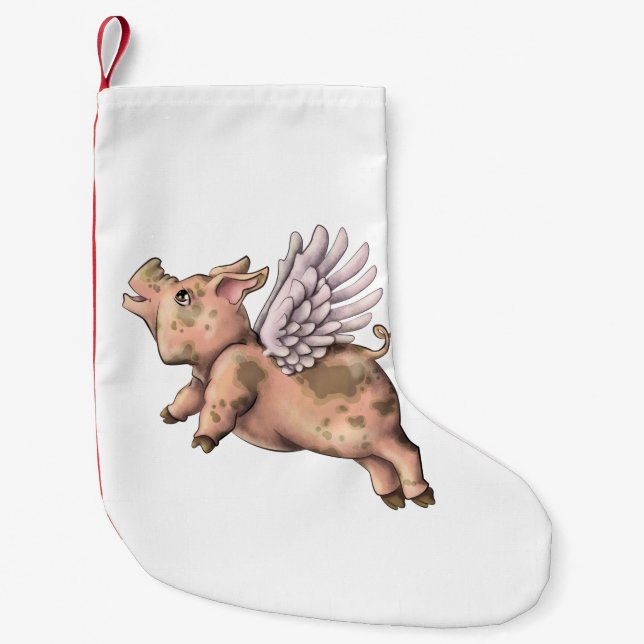 Schweine Fly Kleiner Weihnachtsstrumpf (Vorderseite)