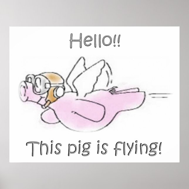 Schweine-Fly-Poster Poster (Vorne)