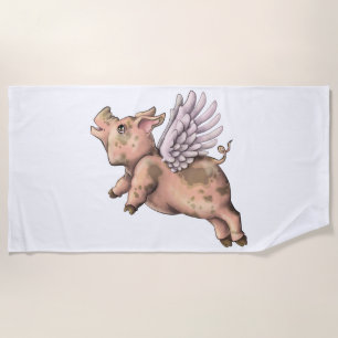 Schweine Fly Strandtuch