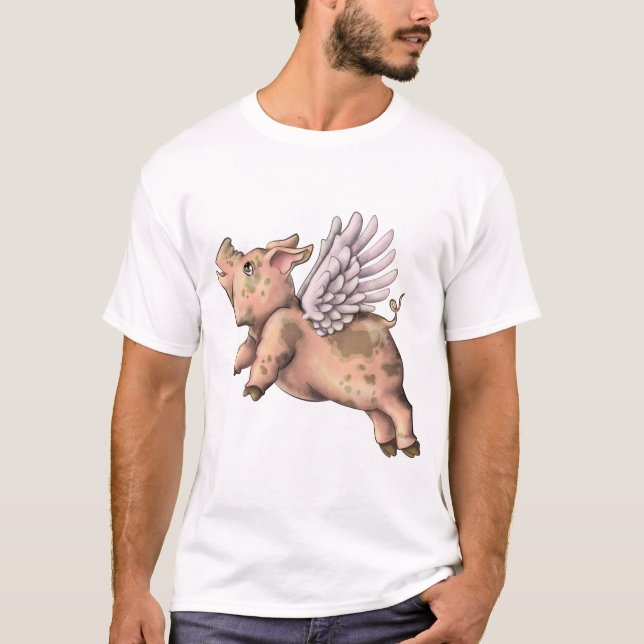 Schweine Fly T-Shirt (Vorderseite)