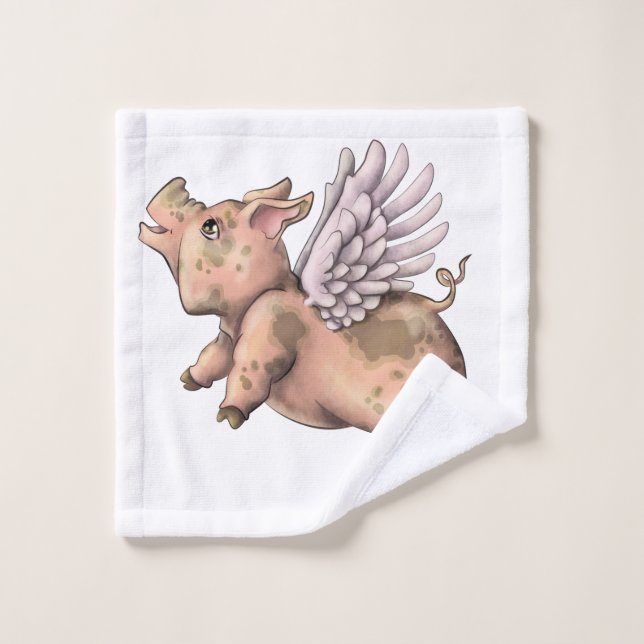 Schweine Fly Waschlappen (Waschlappen)