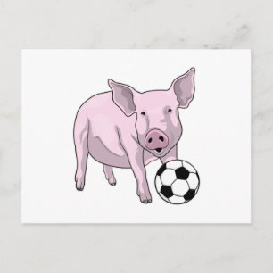 Schweine-Fußballspieler Fußball Postkarte