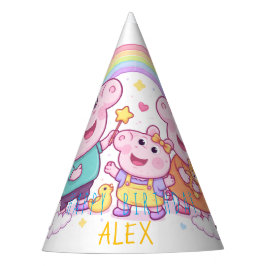 Schweine-Geburtstagsmütze | Personalisierte Kinder Partyhütchen