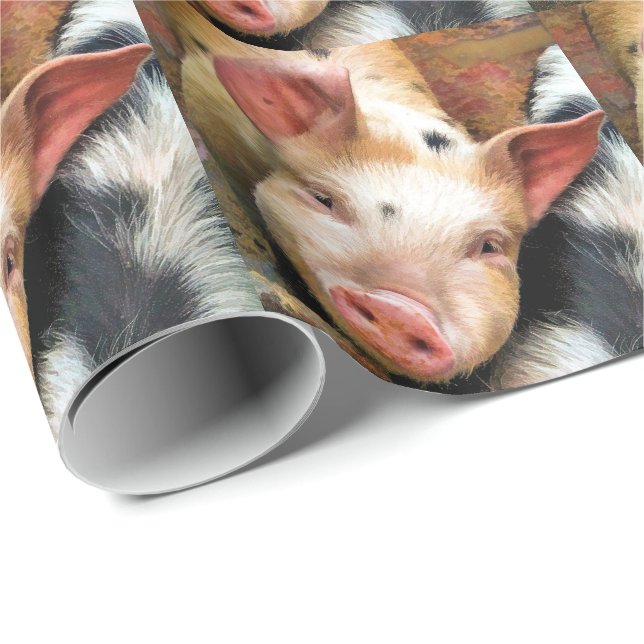 SCHWEINE GESCHENKPAPIER (Rolleneckpunkt)