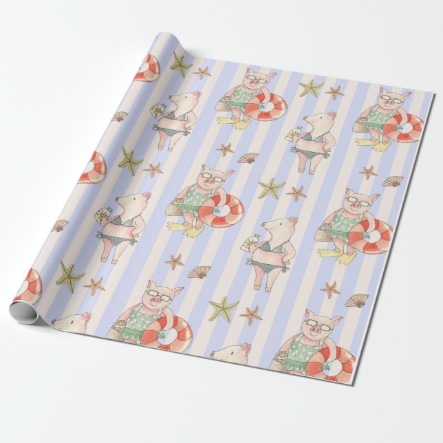 Schweine Geschenkpapier (Ungerollt)