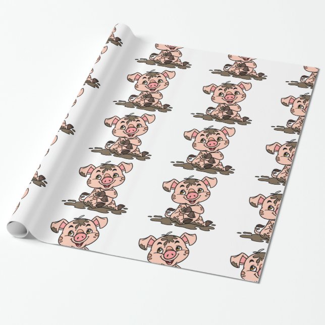 Schweine-Geschenkpapier Geschenkpapier (Ungerollt)