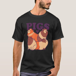 Schweine Gestapelte grafische Guinea Schweinebesit T-Shirt