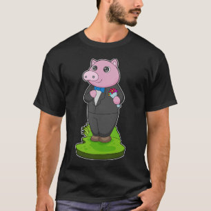 Schweine-Groom-Jackett-Hochzeit T-Shirt