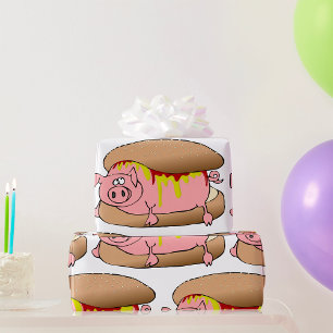 Schweine-Hotdog Geschenkpapier