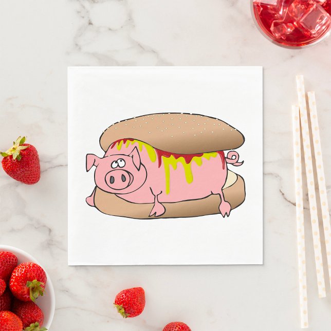 Schweine-Hotdog Serviette (Von Creator hochgeladen)