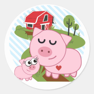 SCHWEINE IM BETRIEB RUNDER AUFKLEBER