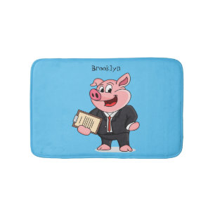 Schweine im geschäftlichen Anzug Cartoon Badematte