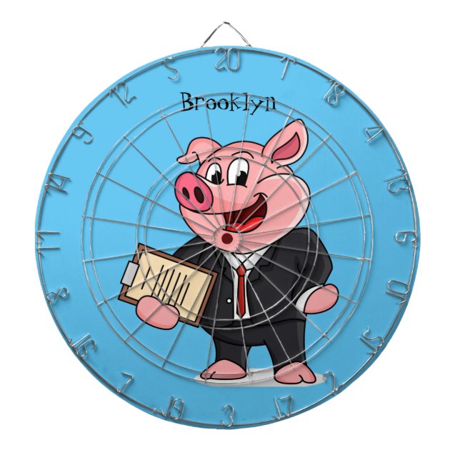 Schweine im geschäftlichen Anzug Cartoon Dartscheibe (vorne)
